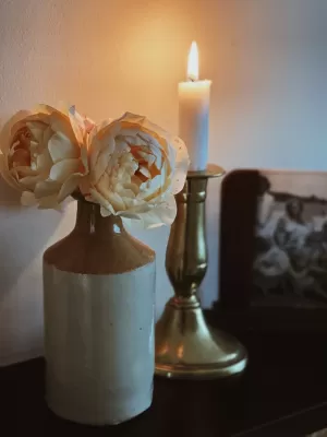 Hygge candle light traditional living