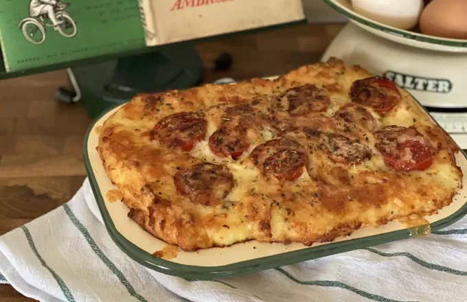 Cheese & Tomato Mashed Potato Pie: a wartime ration recipe