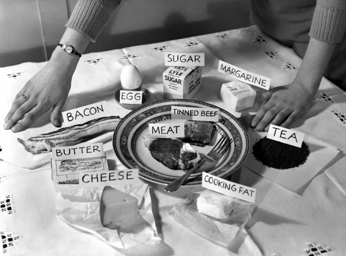 One persons food rations in WW2