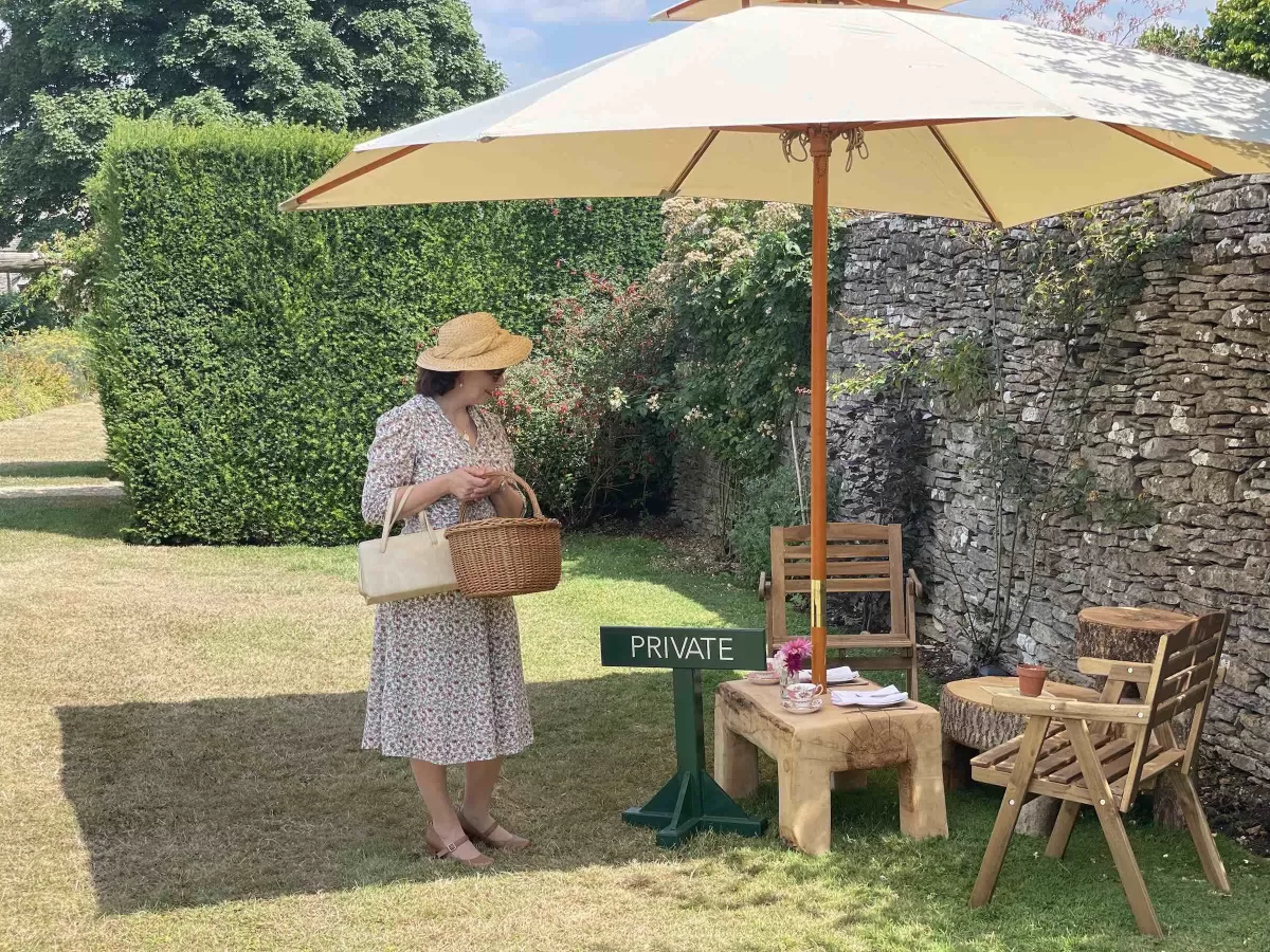 Afternoon tea English garden in the Cotswolds