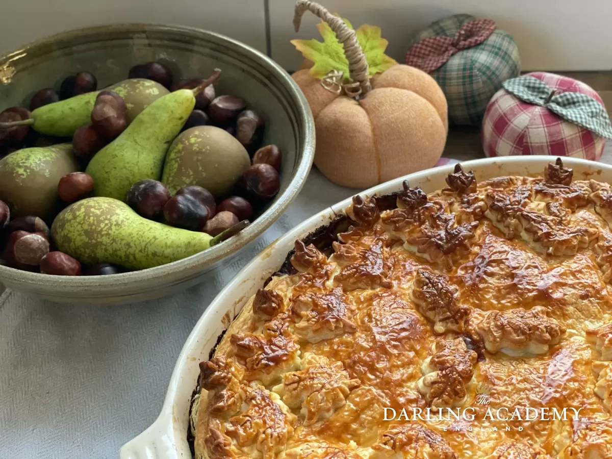 Autumnal beef pie recipe from The Darling Academy
